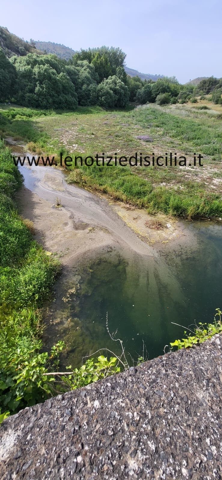 Siccità, la sorgente del Fiume Irminio ridotto ad un rigagnolo