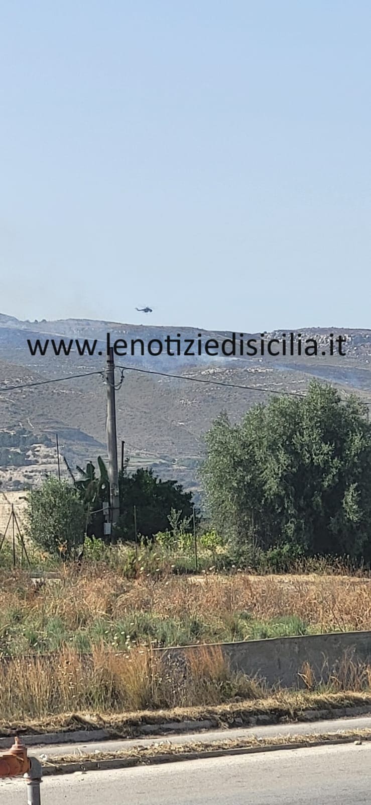 Incendio sulle colline di Avola, in azione elicotteri della Forestale