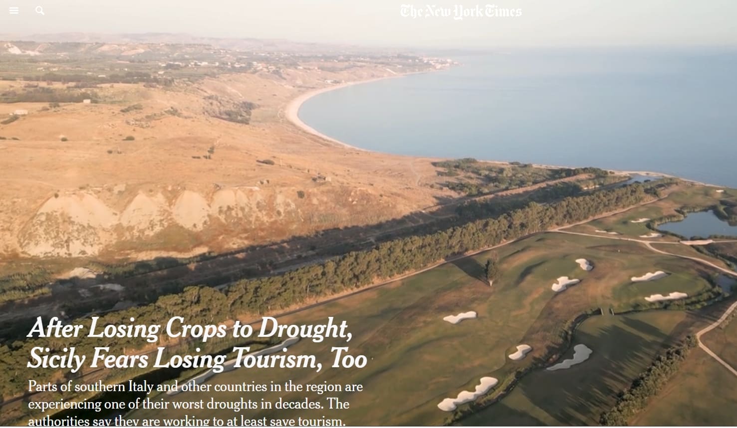 La Siccità siciliana in ‘vetrina’ sul New York Times