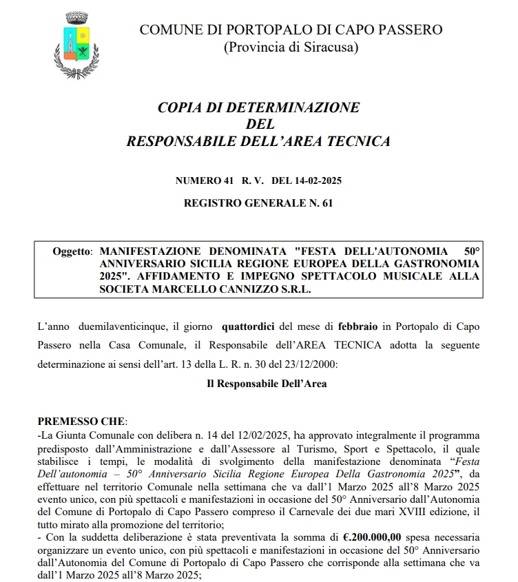 A Portopalo C.P. si spendono 200 mila euro per una settimana di eventi