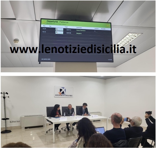 Ennesima Conferenza Stampa in ‘pompa magna’ all’Aeroporto di Comiso, intanto il tabellone è vuoto…