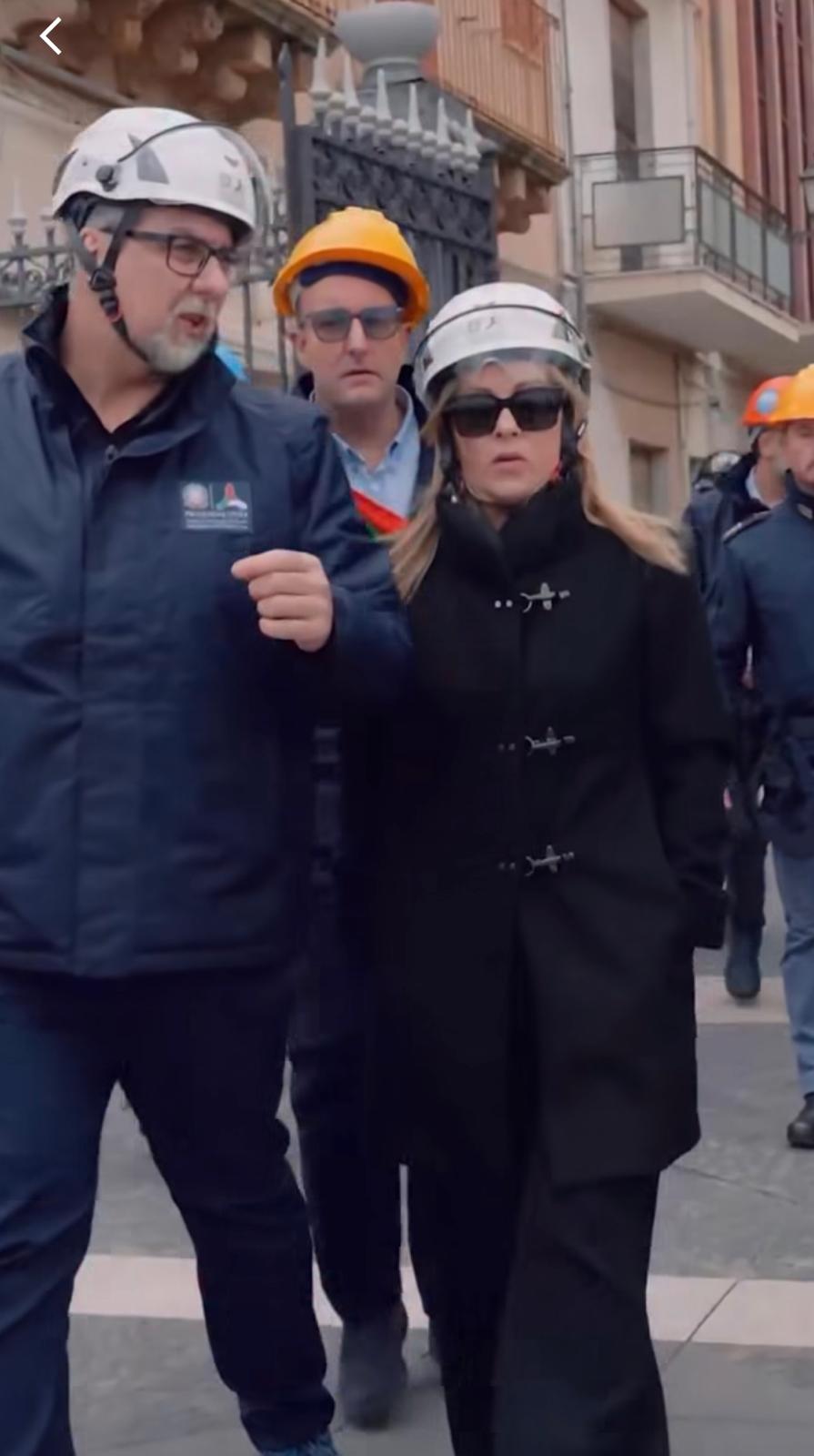La Premier Meloni torna a Niscemi