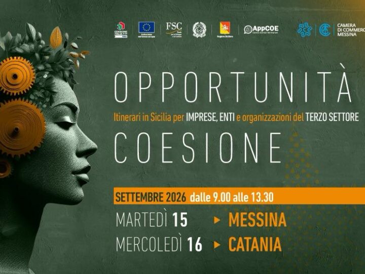 Fondi europei e nazionali: il 15 e il 16 settembre “Opportunità Coesione” fa tappa a Messina e Catania
